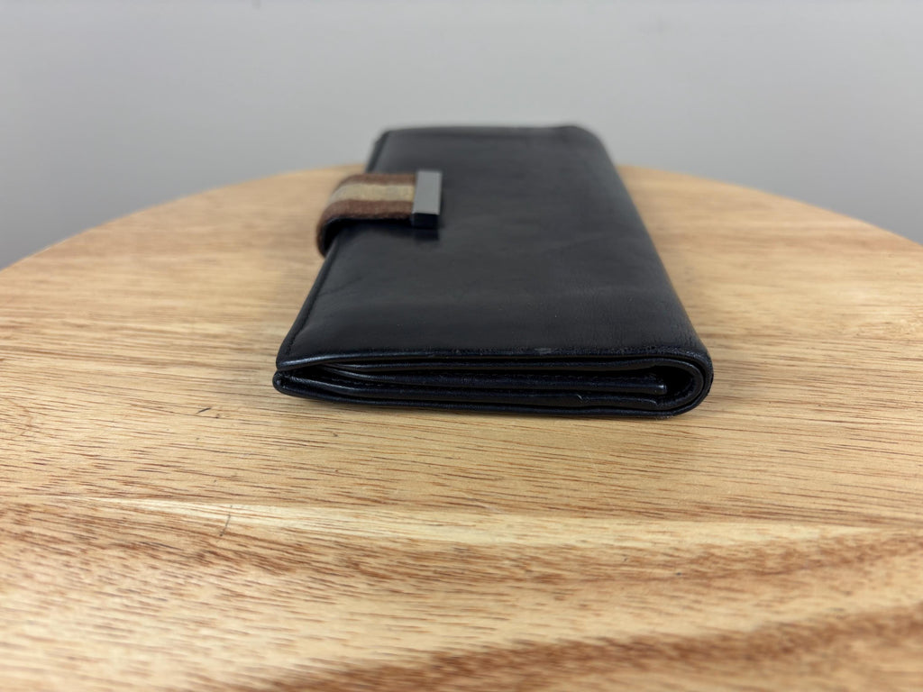 Authentic Gucci Dark Brown Leather Snap Wallet