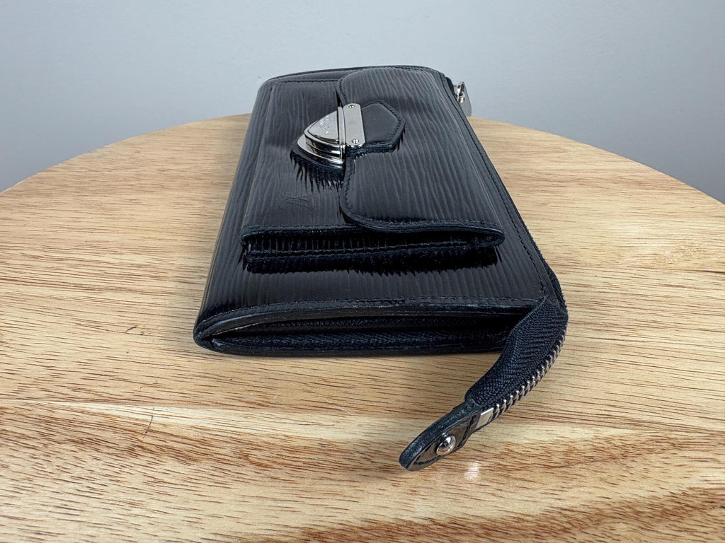 Authentic Louis Vuitton Black Epi Astrid Zippy Wallet/Clutch w/ Box