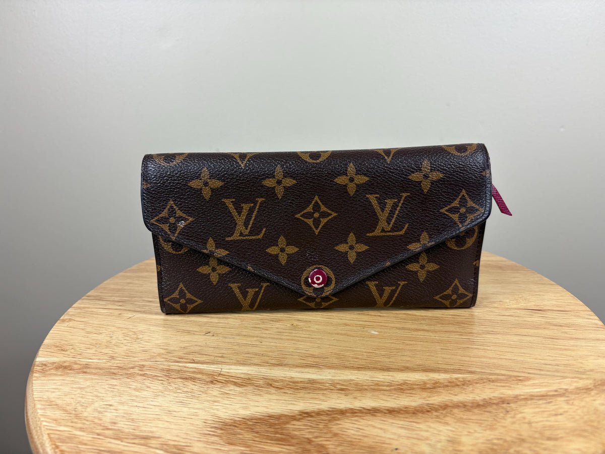 Authentic Louis Vuitton Monogram Emilie Red Long Bifold Wallet