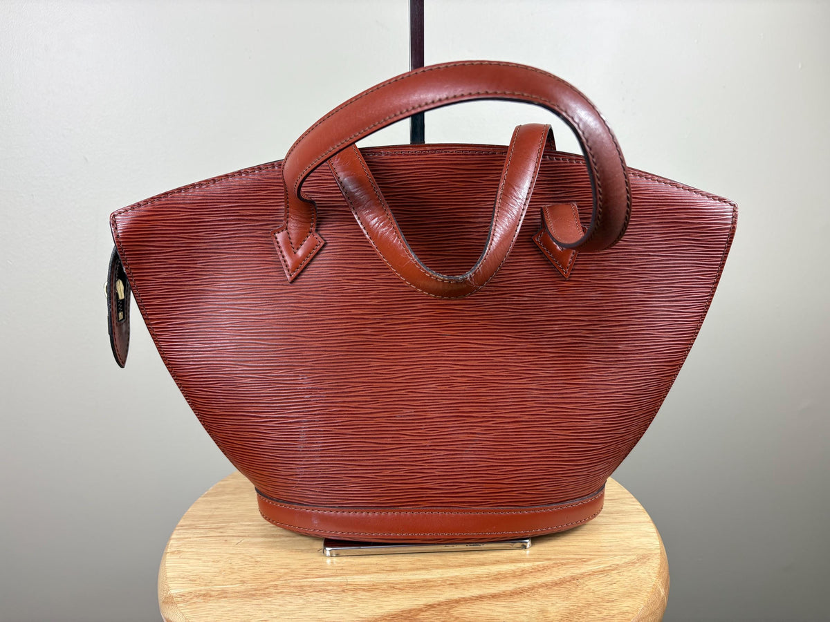 Authentic Louis Vuitton Epi Rust Brown Saint Jacques Hand Bag