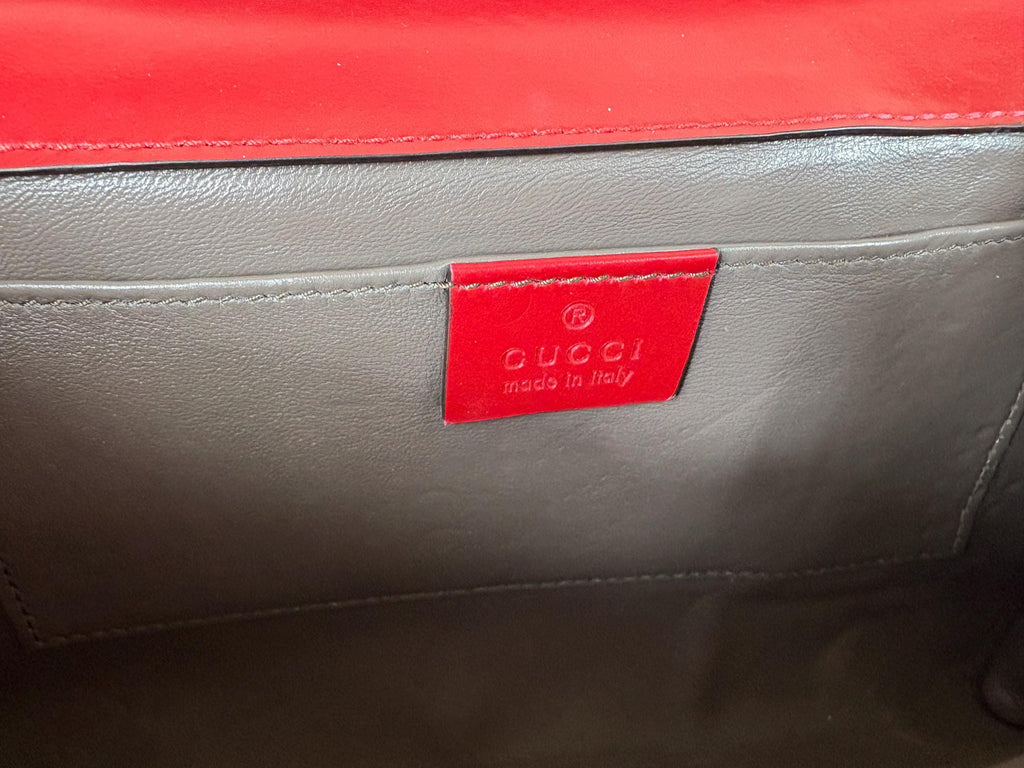 Authentic Gucci Horse Bit Red Leather Zumi Shoulder Hand Bag