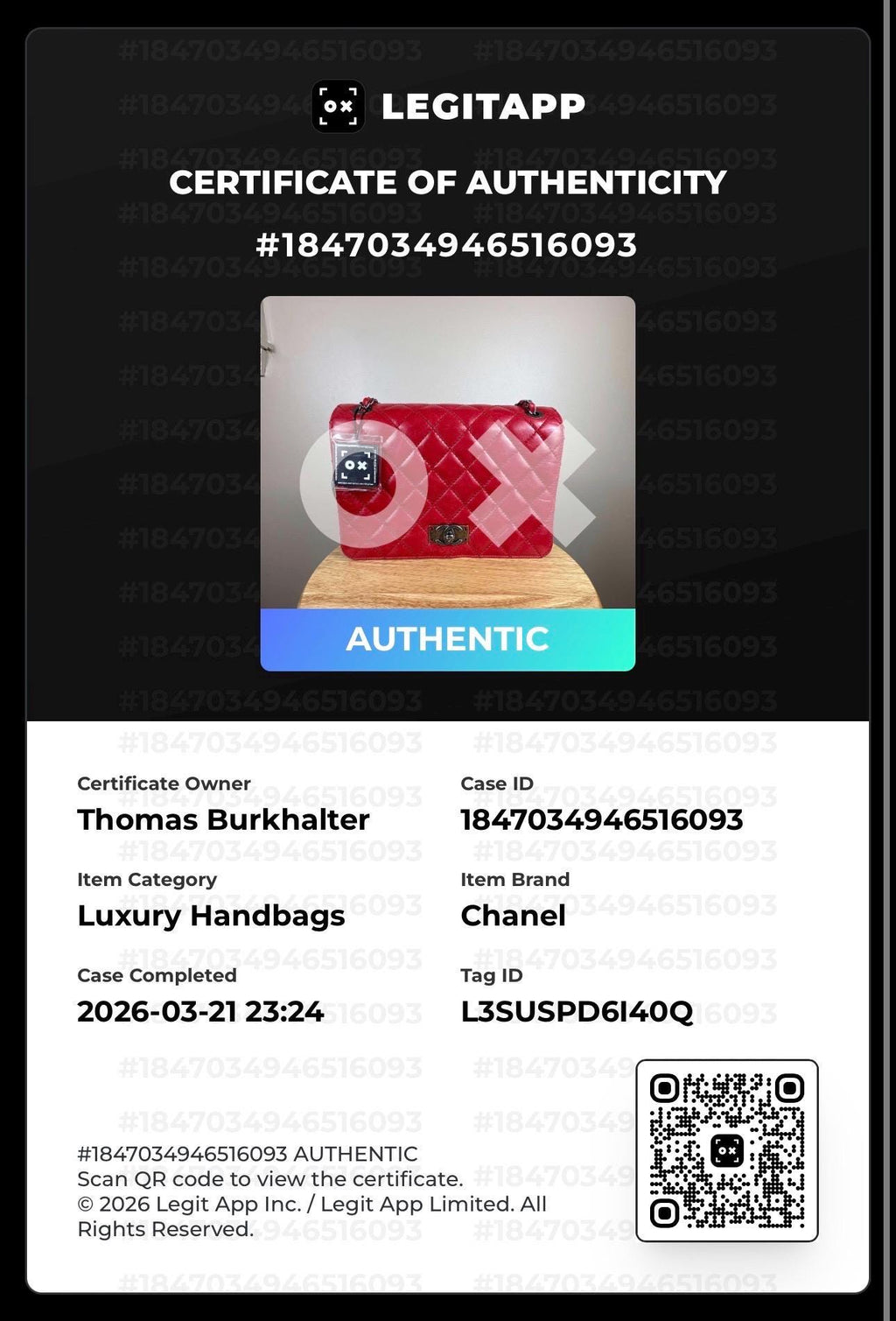Authentic Chanel Matelasse Red Calfskin Leather Cocomark Shoulder Bag w/ COA