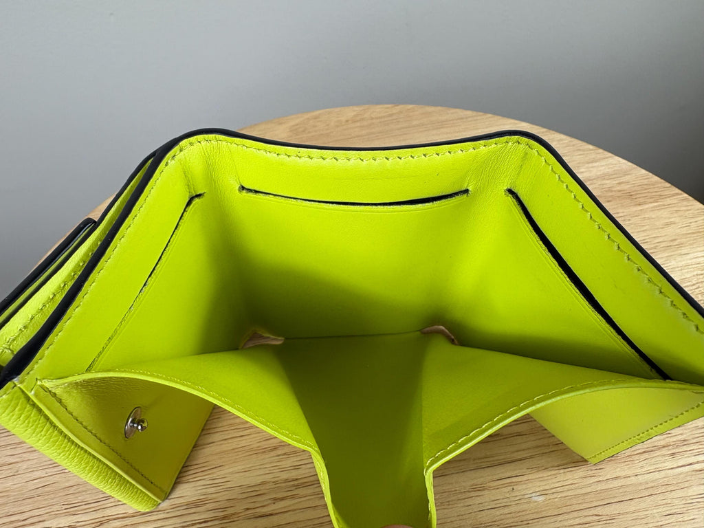 Authentic Louis Vuitton Taigalama Discovery Compact Wallet Neon Yellow w/ Box