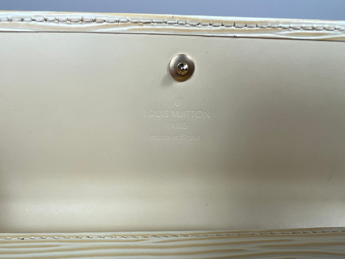 Authentic Louis Vuitton Epi Crème International Tri-Fold Long Wallet