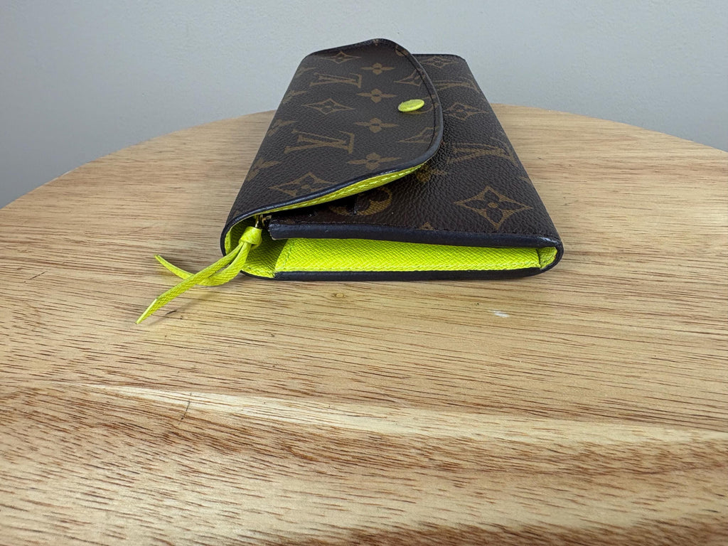 Authentic Louis Vuitton Monogram Emilie Neon Long Bifold Wallet w/ Box