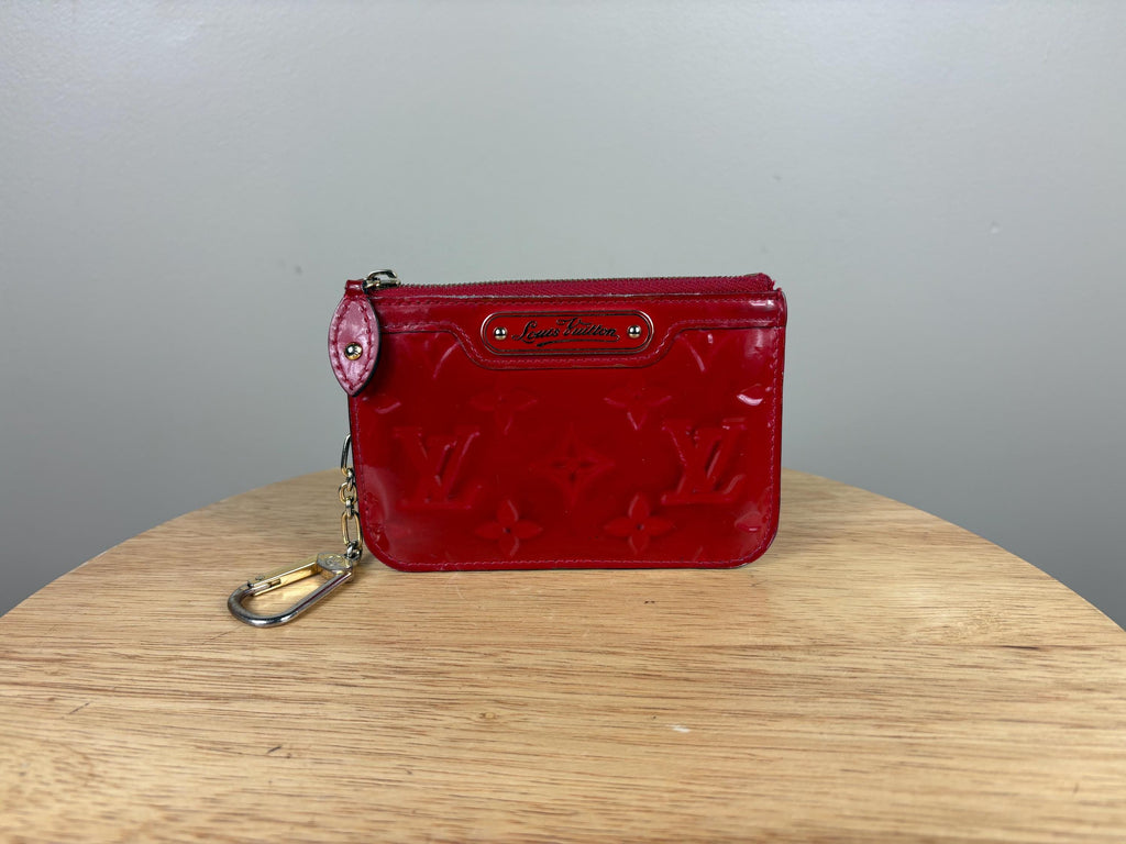 Authentic Louis Vuitton Key Cles Red Vernis Monogram