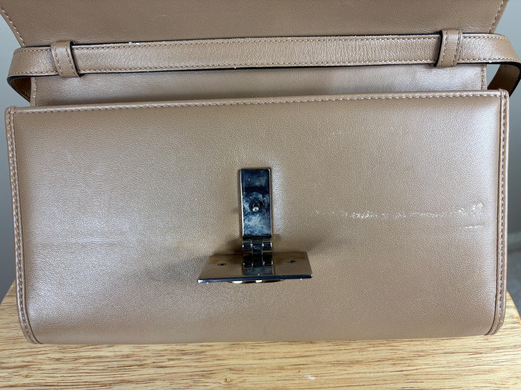 Authentic Gucci GG Linea Matisse Brown Leather Shoulder Bag