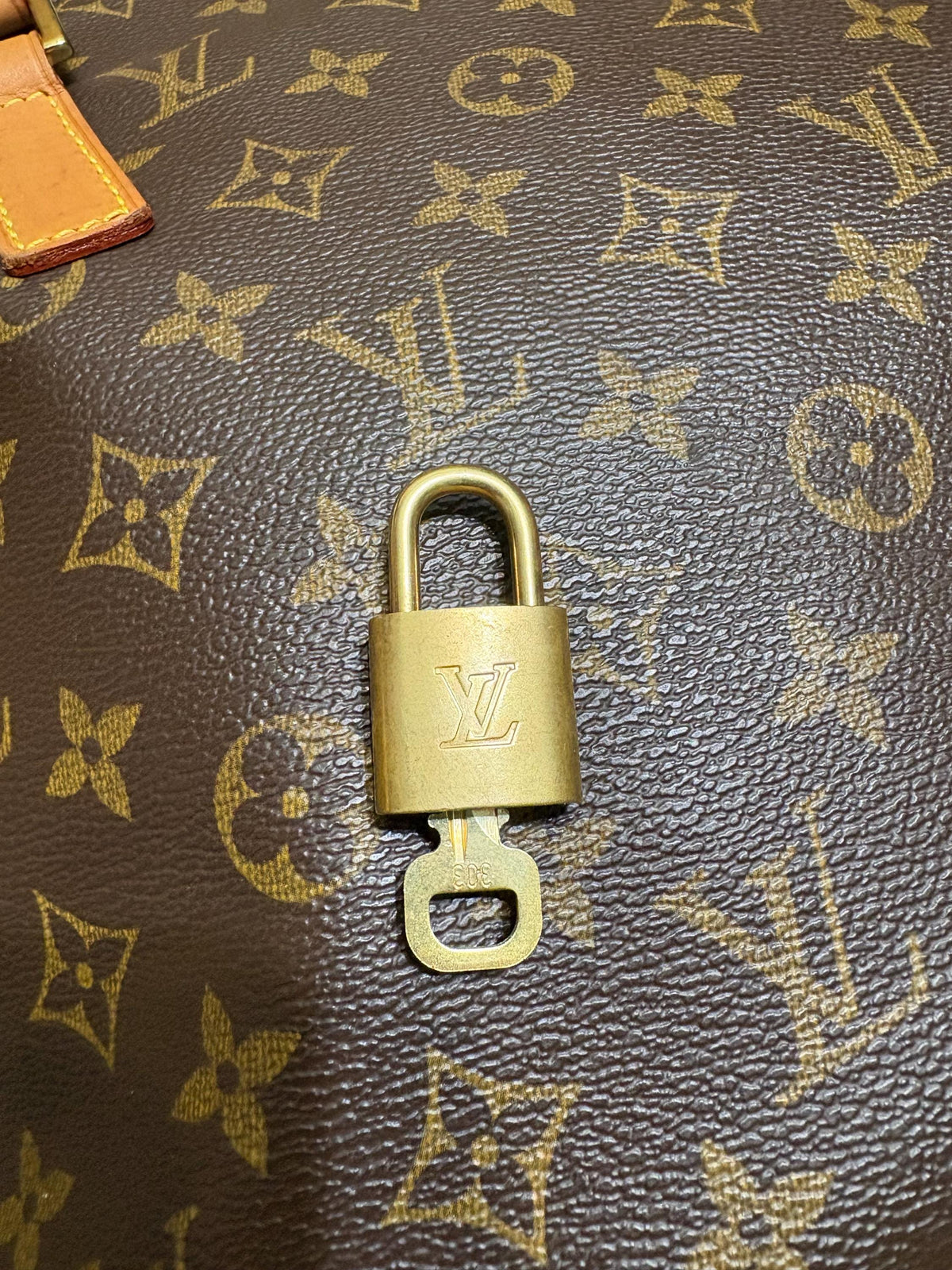 Authentic Louis Vuitton Lock and Key Set Vintage Brass