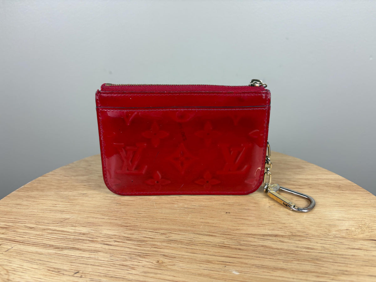 Authentic Louis Vuitton Key Cles Red Vernis Monogram