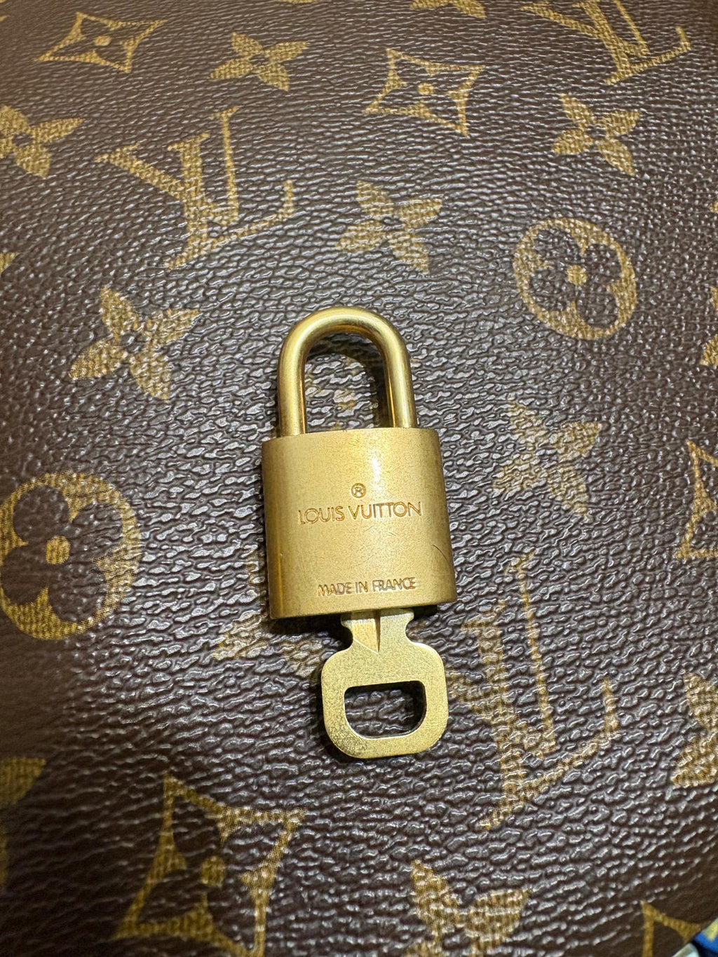 Authentic Louis Vuitton Lock and Key Set Vintage Brass