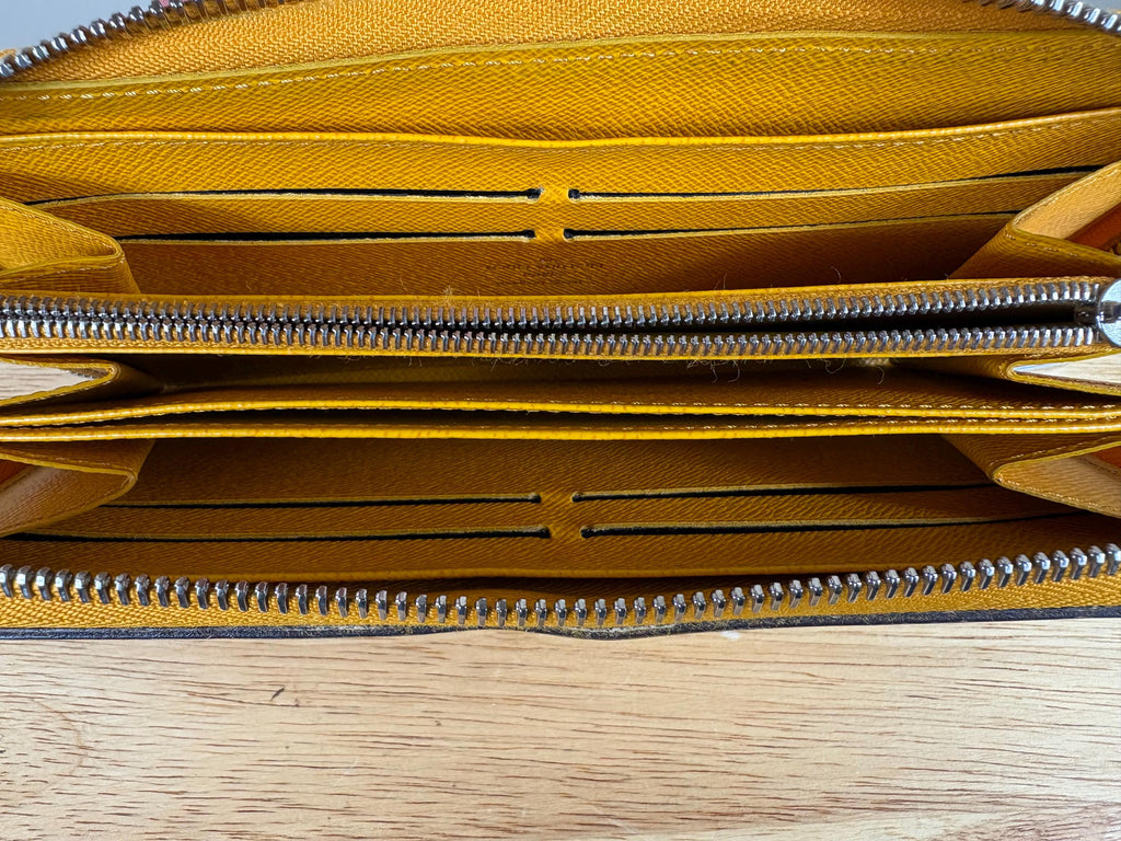 Authentic Louis Vuitton Yellow Epi Zippy Zip Around Wallet