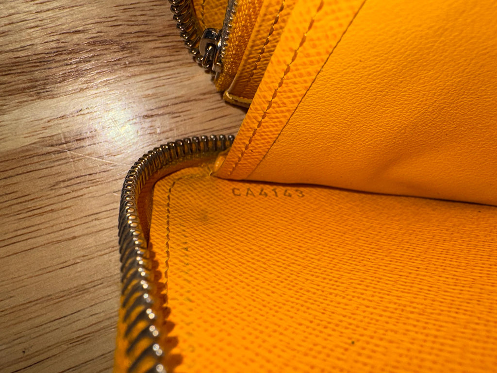 Authentic Louis Vuitton Yellow Epi Zippy Zip Around Wallet