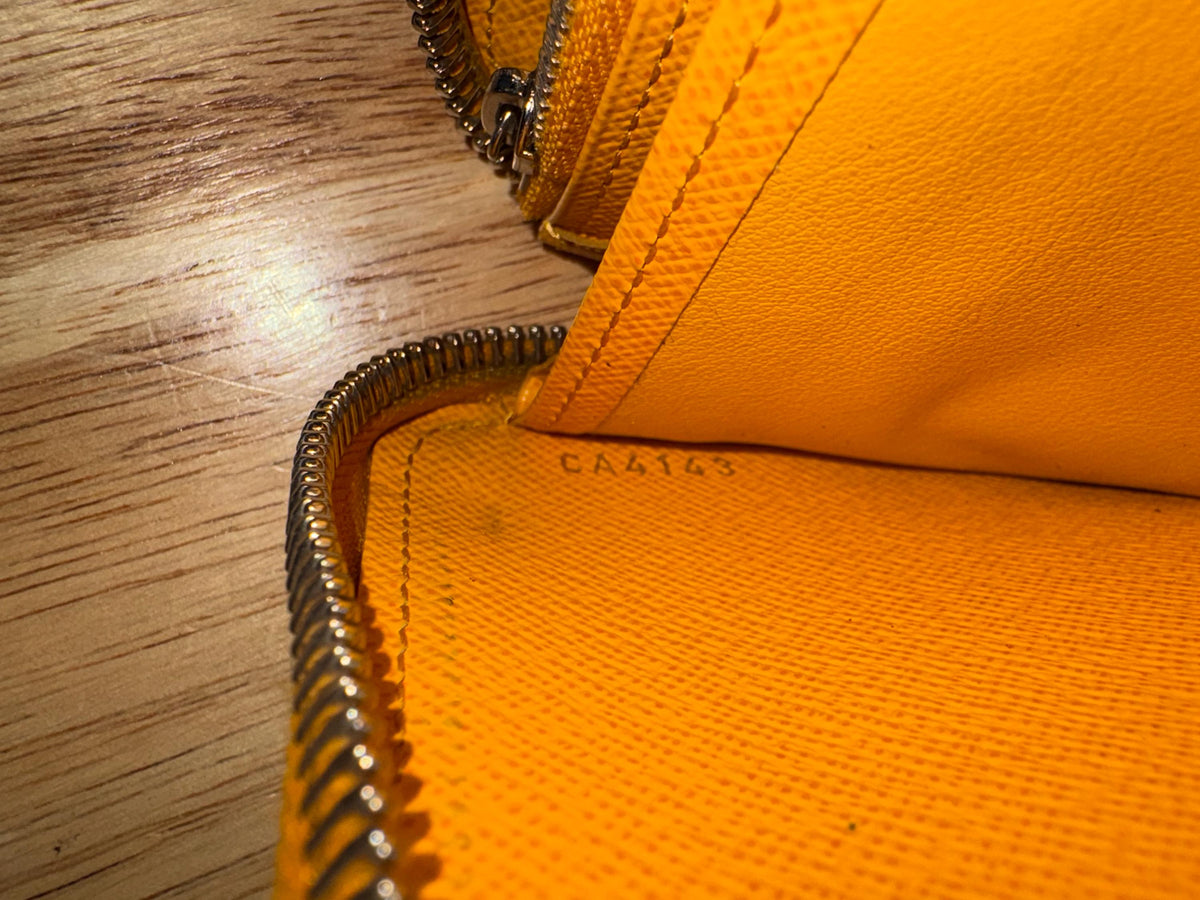 Authentic Louis Vuitton Yellow Epi Zippy Zip Around Wallet