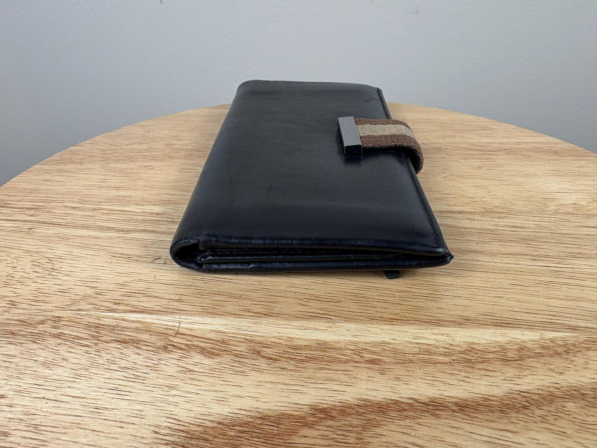 Authentic Gucci Dark Brown Leather Snap Wallet