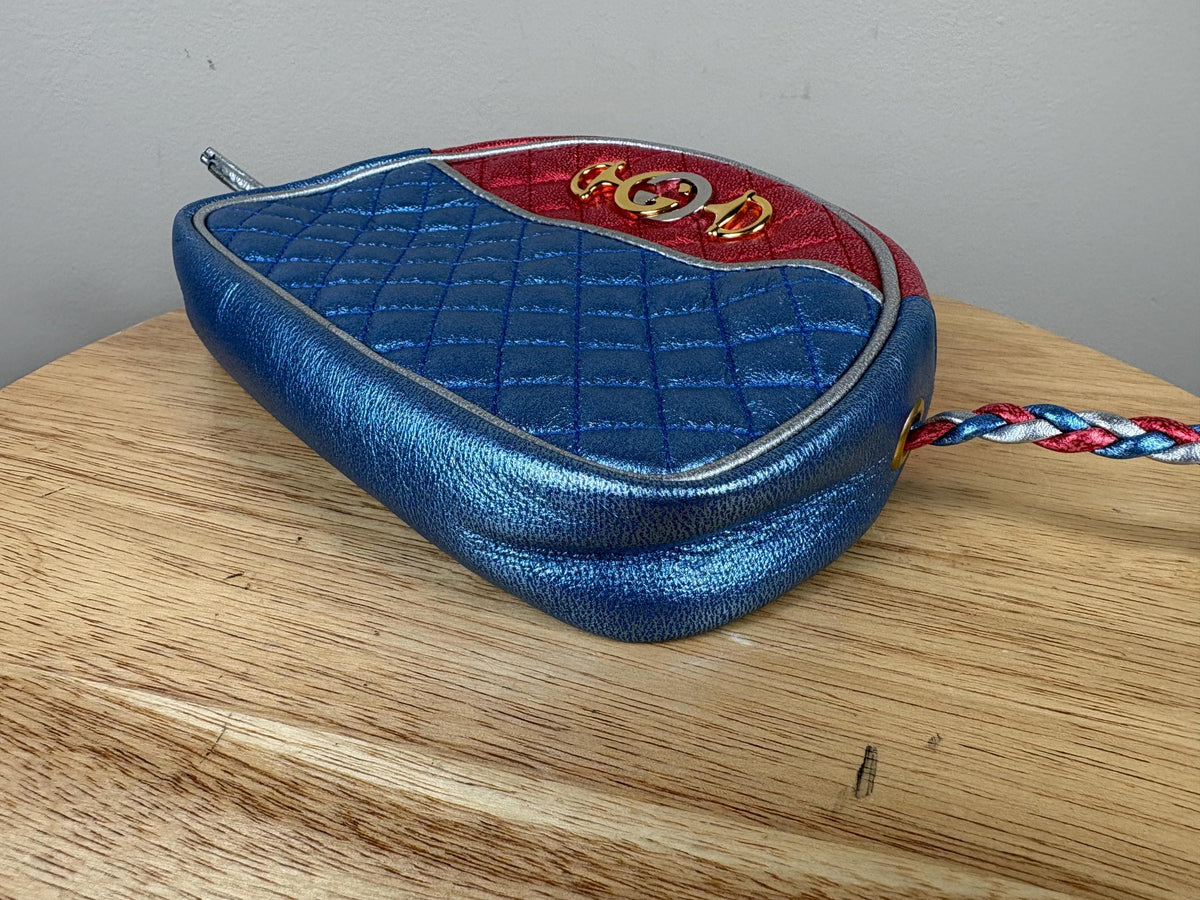 Authentic Gucci Horsebit Trampuntata Zumi Metalic Crossbody Bag