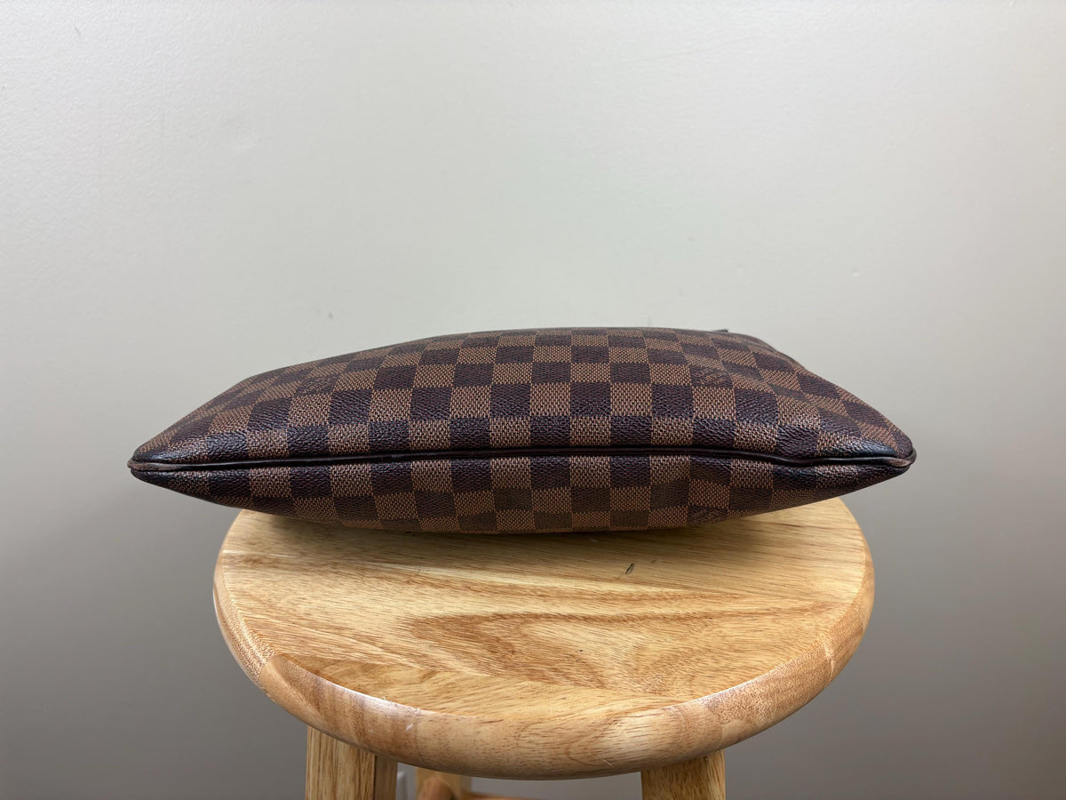 Authentic Louis Vuitton Clifton Damier Ebene Shoulder Handbag w/ Pouch