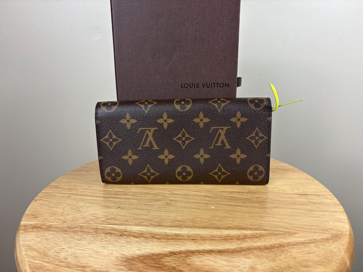 Authentic Louis Vuitton Monogram Emilie Neon Long Bifold Wallet w/ Box