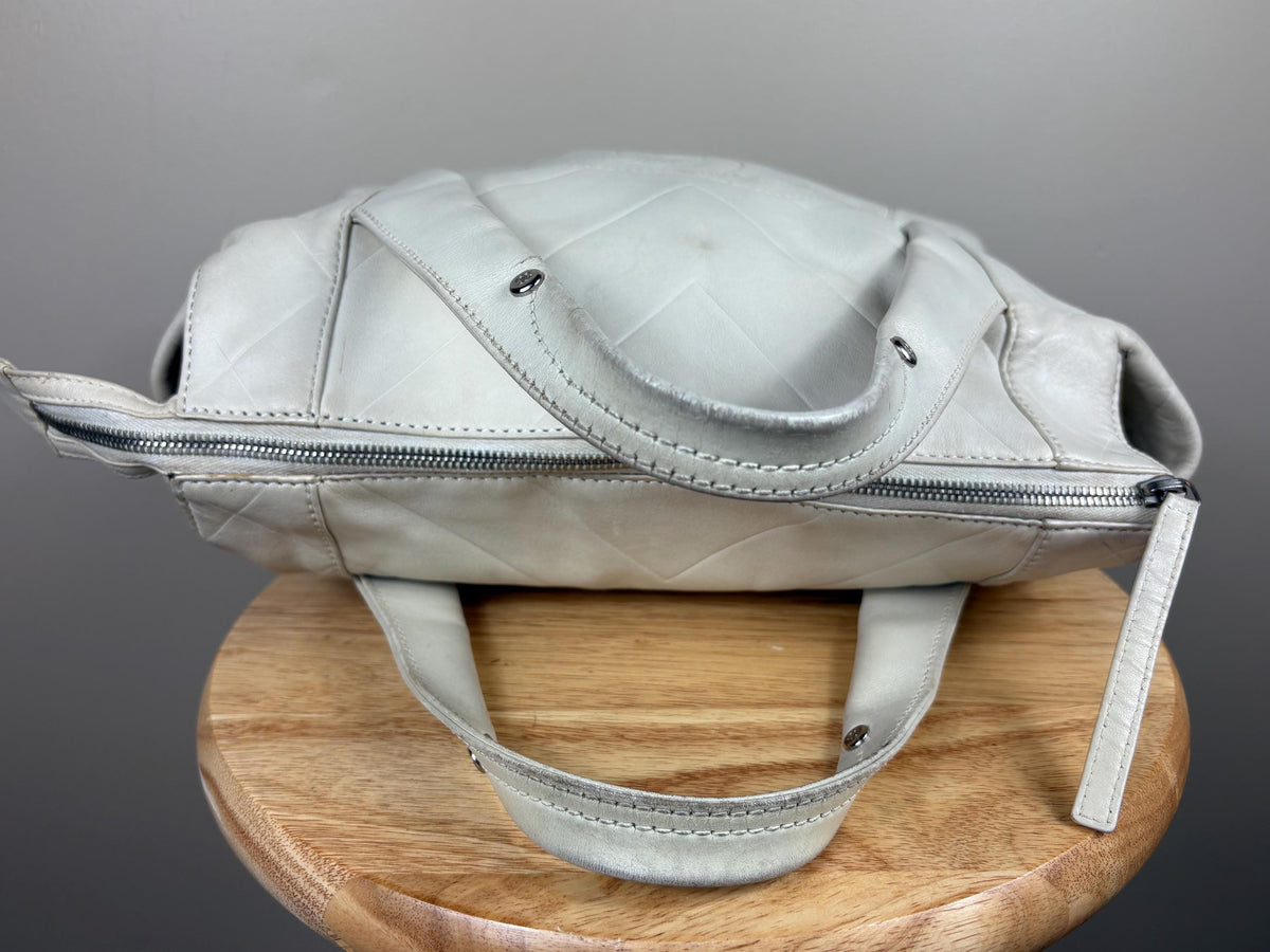 Authentic Chanel Vintage White All Day Top Handle Bag