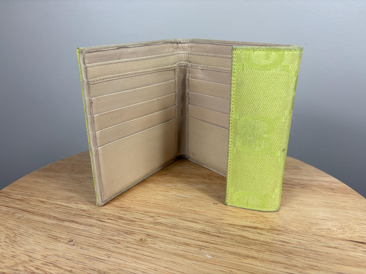 Authentic Gucci Compact Neon Beige Wallet GG