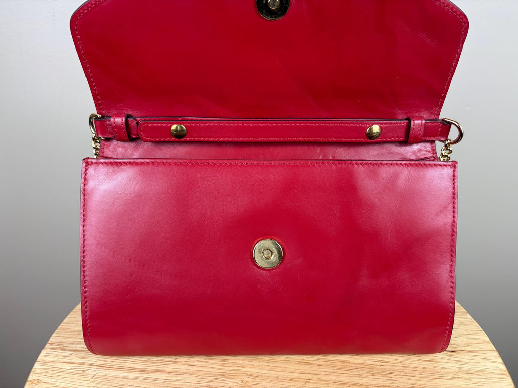 Authentic Gucci Horse Bit Red Leather Zumi Shoulder Hand Bag