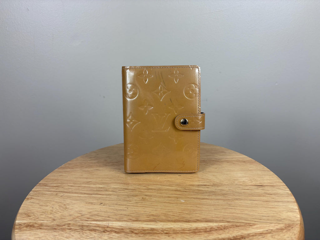 Authentic Louis Vuitton Tan Vernis Agenda PM Notebook Cover