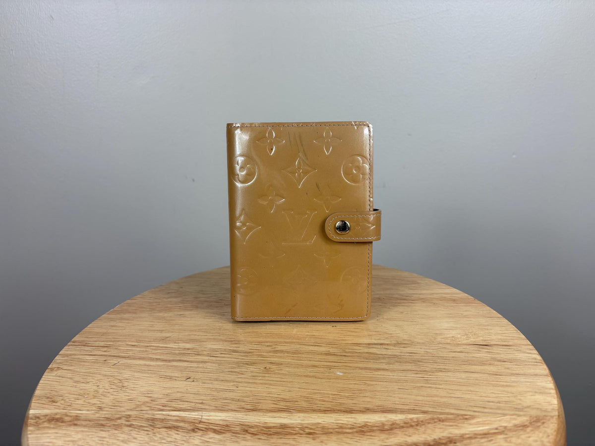 Authentic Louis Vuitton Tan Vernis Agenda PM Notebook Cover