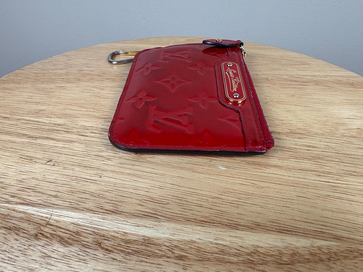Authentic Louis Vuitton Key Cles Red Vernis Monogram