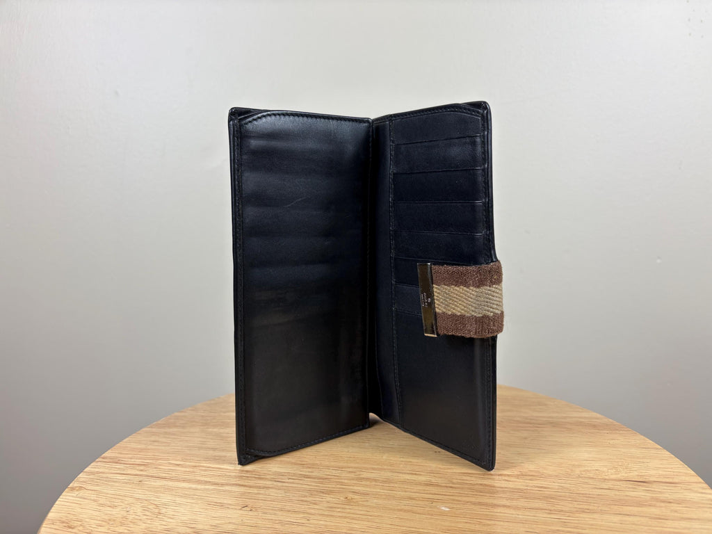 Authentic Gucci Dark Brown Leather Snap Wallet
