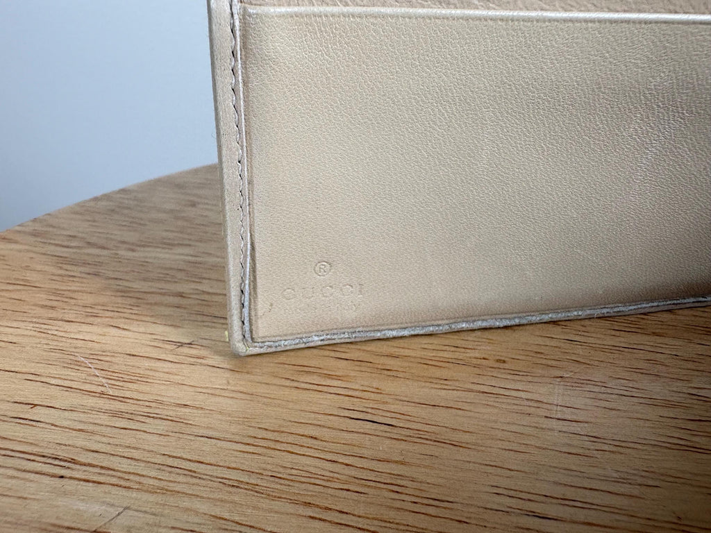 Authentic Gucci Compact Neon Beige Wallet GG