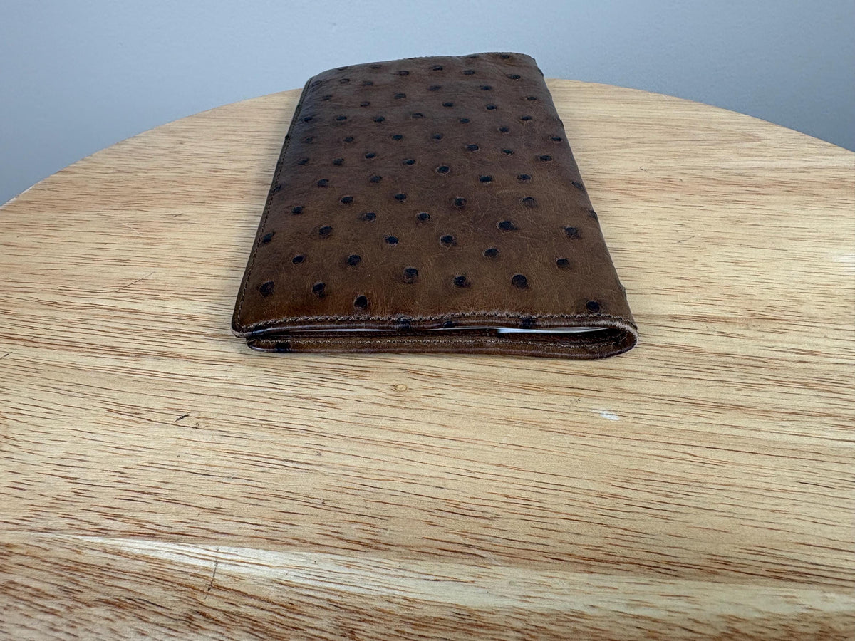 Authentic Louis Vuitton Brown Ostrich Check-book Cover