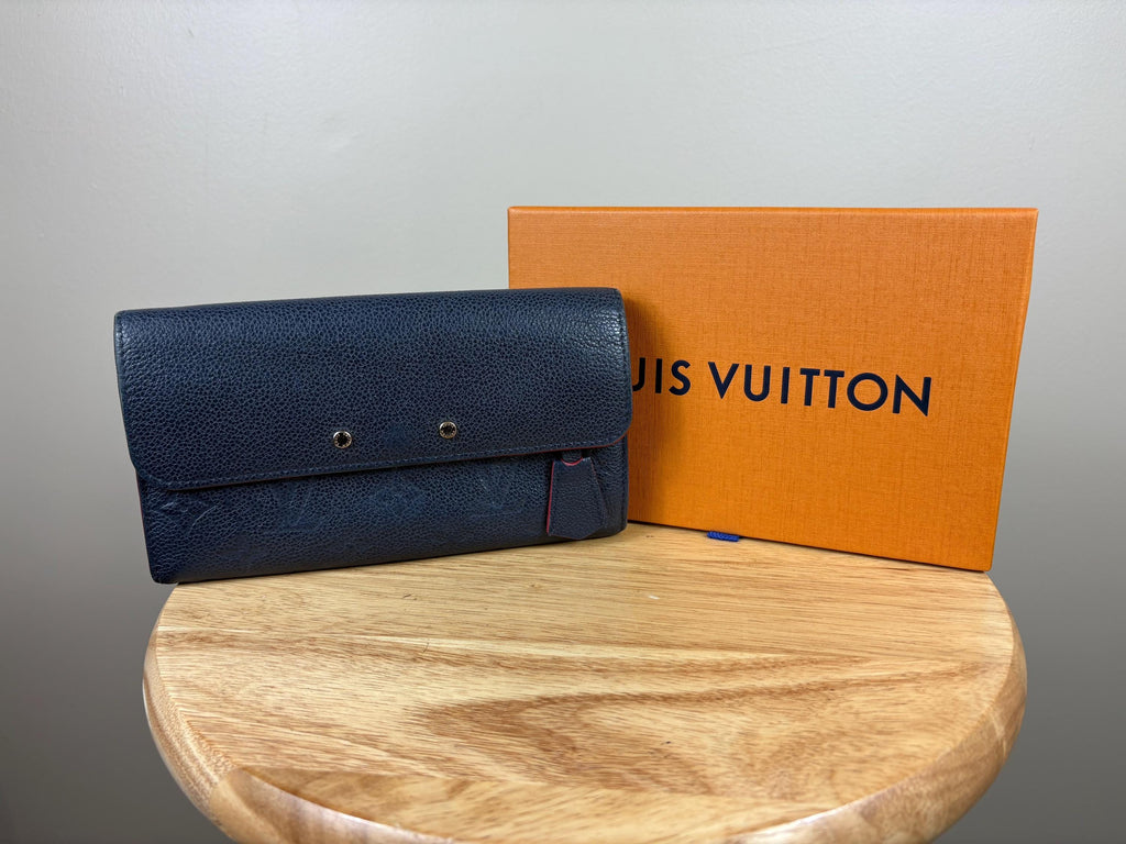 Authentic Louis Vuitton Empreinte Portefeuille Pont Neuf Sarah Long Bifold Wallet w/ Box