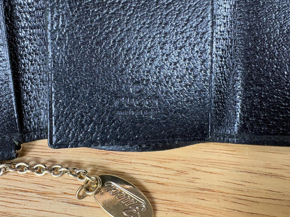 Authentic Gucci 6 Key Holder Black GG