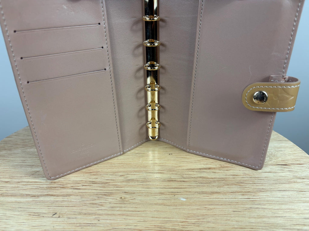 Authentic Louis Vuitton Tan Vernis Agenda PM Notebook Cover