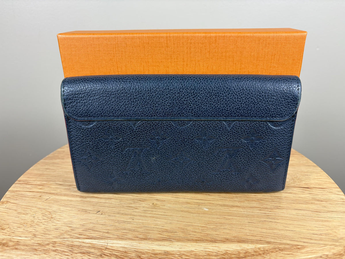 Authentic Louis Vuitton Empreinte Portefeuille Pont Neuf Sarah Long Bifold Wallet w/ Box