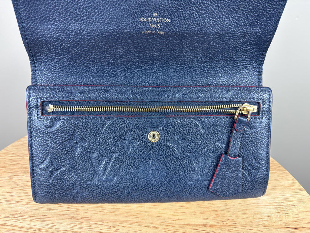 Authentic Louis Vuitton Empreinte Portefeuille Pont Neuf Sarah Long Bifold Wallet w/ Box