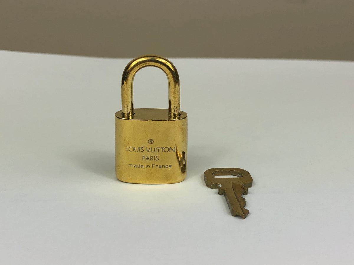 Authentic Louis Vuitton Lock and Key Set Vintage Brass