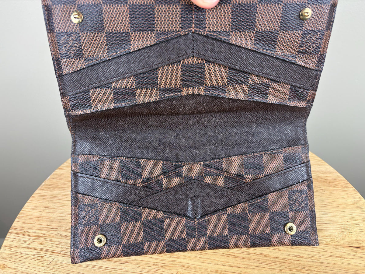Authentic Louis Vuitton Damier Ebene Origami Wallet w/ Box