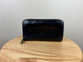 Authentic Fendi Logo Long Zippy Wallet Black Leather