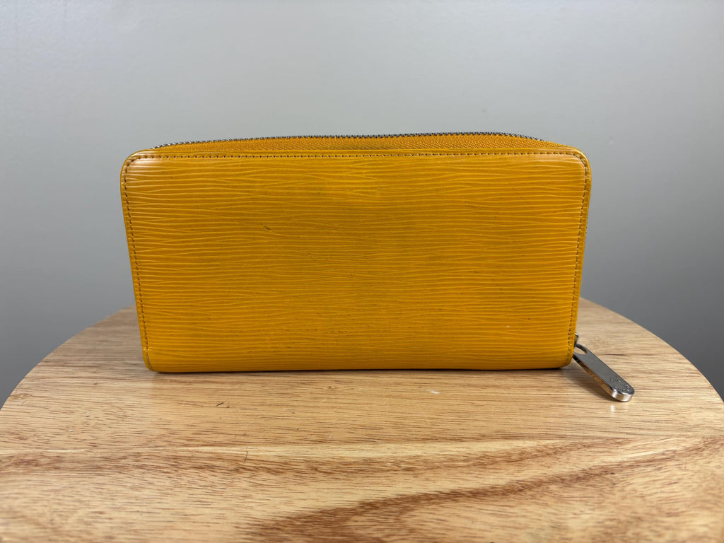 Authentic Louis Vuitton Yellow Epi Zippy Zip Around Wallet