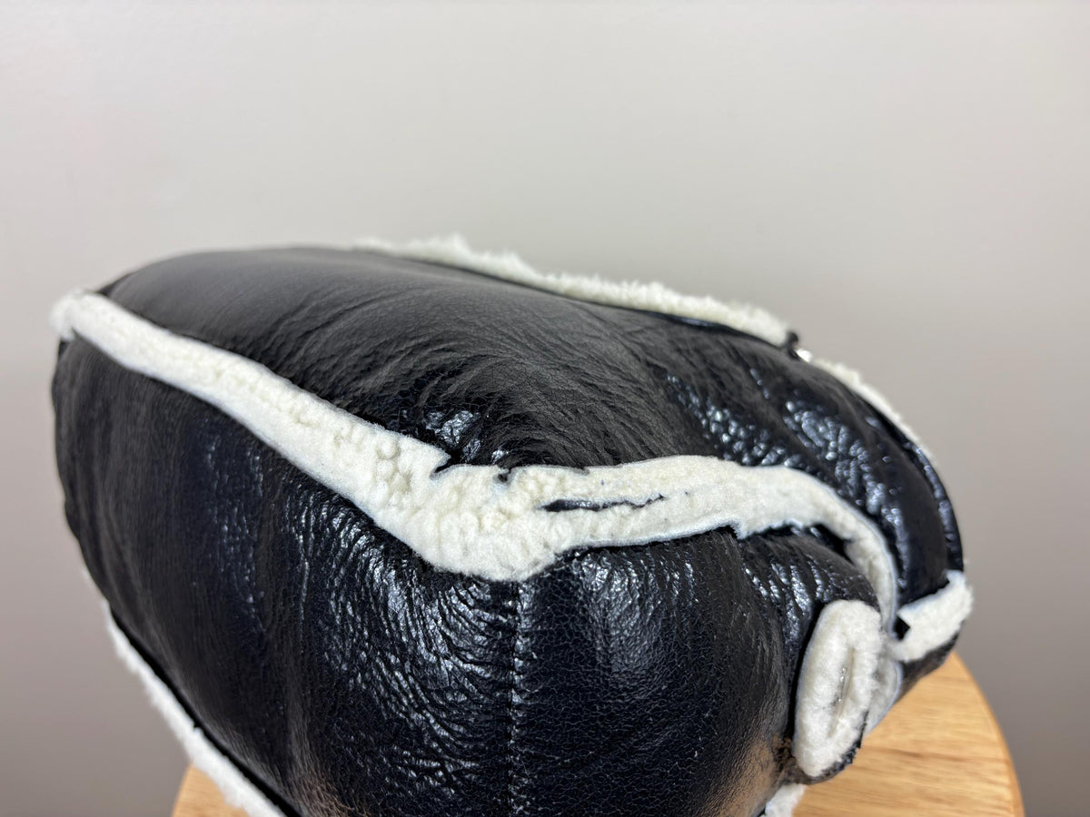Authentic Celine Boogie Sherling Patent Leather Handbag