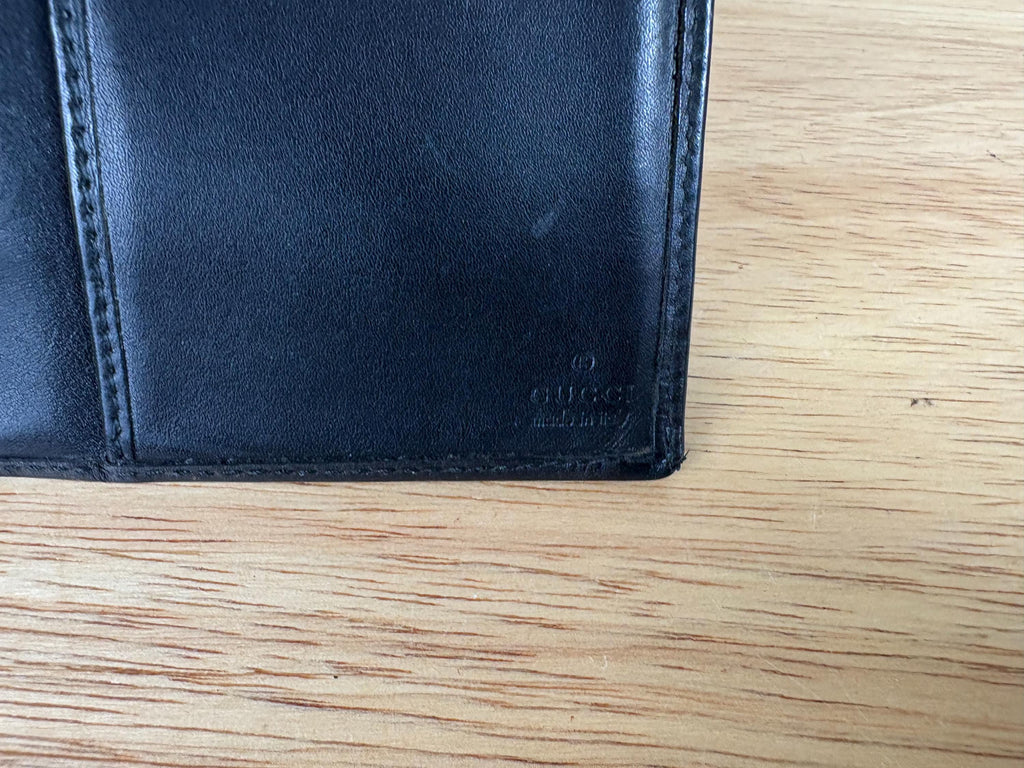Authentic Gucci Dark Brown Leather Snap Wallet