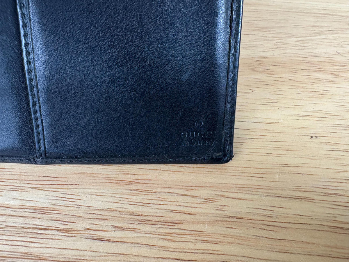 Authentic Gucci Dark Brown Leather Snap Wallet
