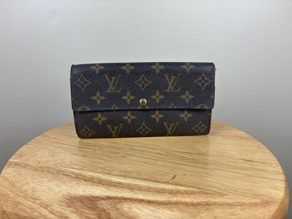 Authentic Louis Vuitton Monogram Portefeiulle Sarah Long Bifold Wallet