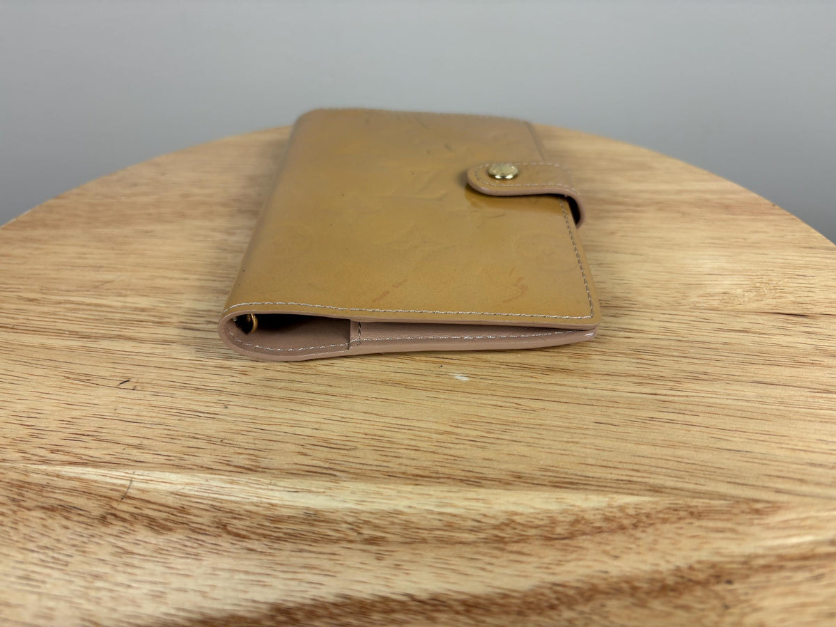 Authentic Louis Vuitton Tan Vernis Agenda PM Notebook Cover