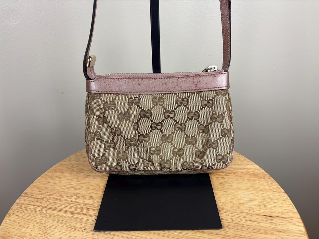 Authentic Gucci Lovely Heart Jacquard Crossbody Monogram Bag
