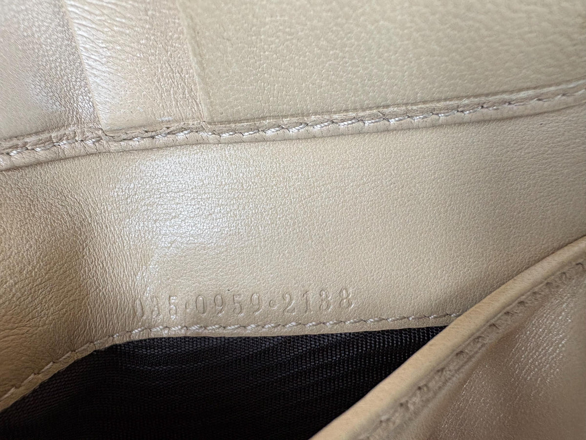 Authentic Gucci Compact Neon Beige Wallet GG