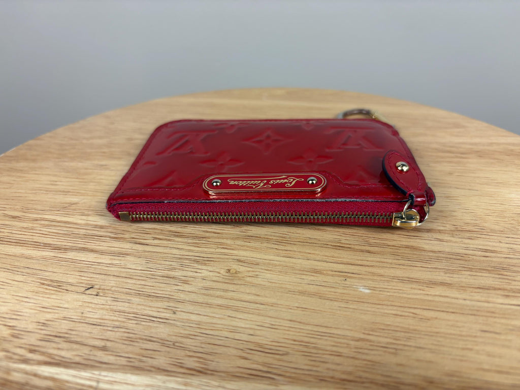 Authentic Louis Vuitton Key Cles Red Vernis Monogram