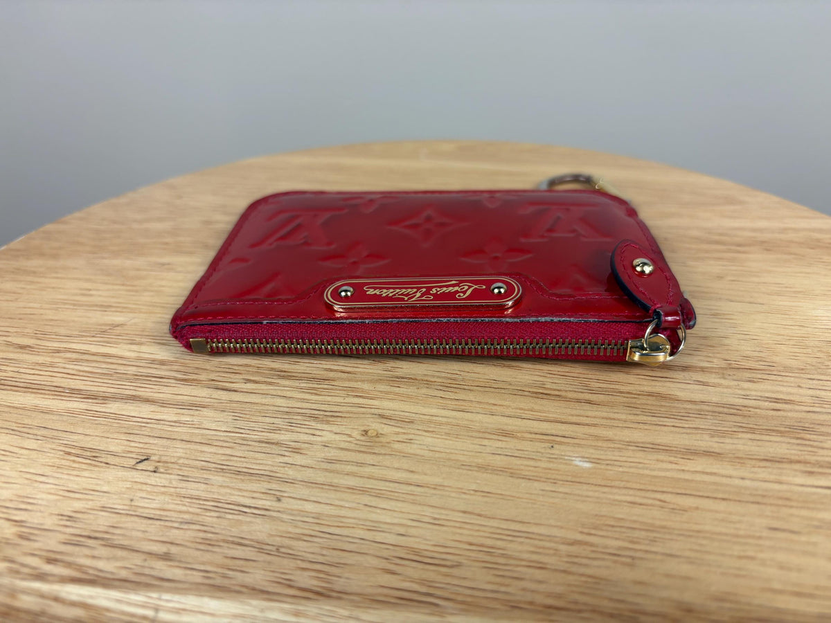 Authentic Louis Vuitton Key Cles Red Vernis Monogram