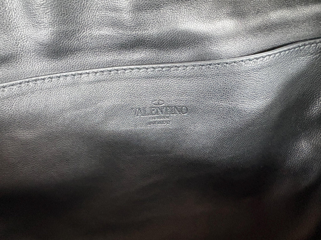 Authentic Valentino Garavani VLNT Brown Calfskin Leather Belt Bag