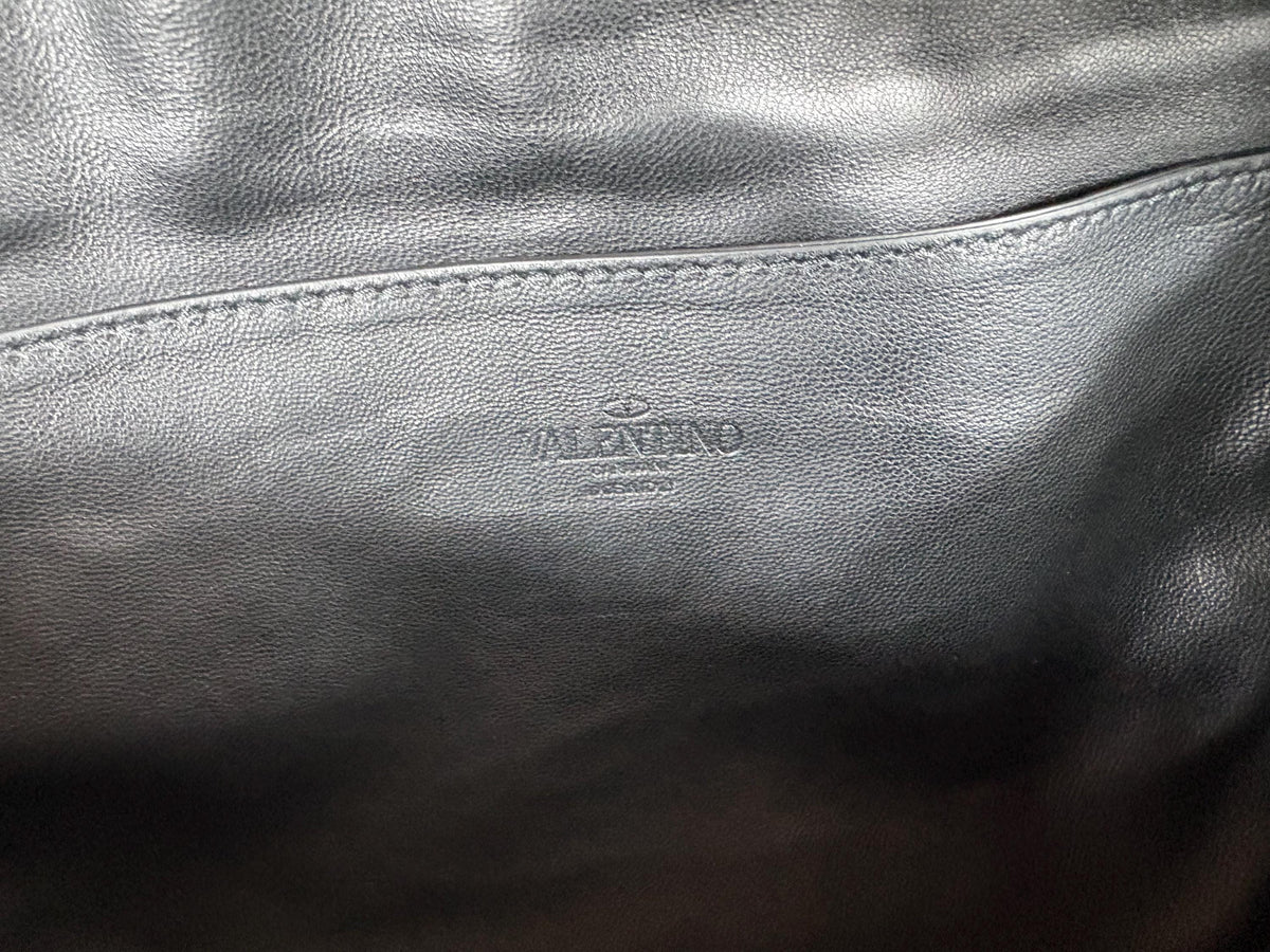 Authentic Valentino Garavani VLNT Brown Calfskin Leather Belt Bag